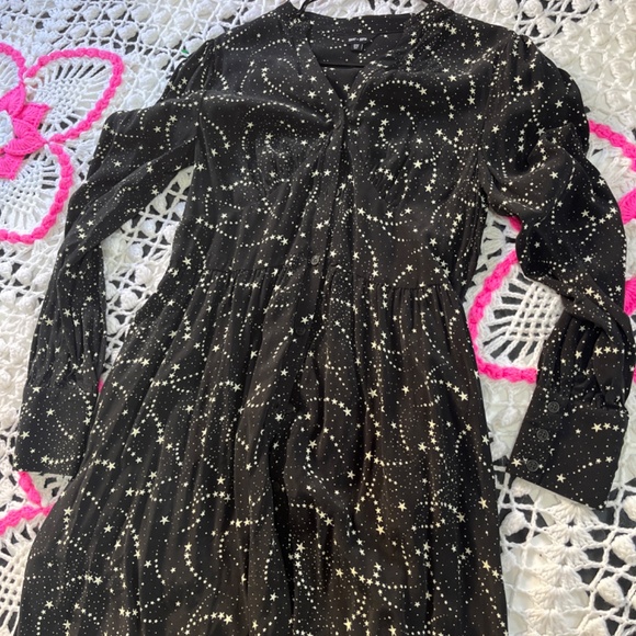 SAINT & SOFIA Black Star Galaxy Shirt Maxi Dress size 6 - Picture 6 of 14